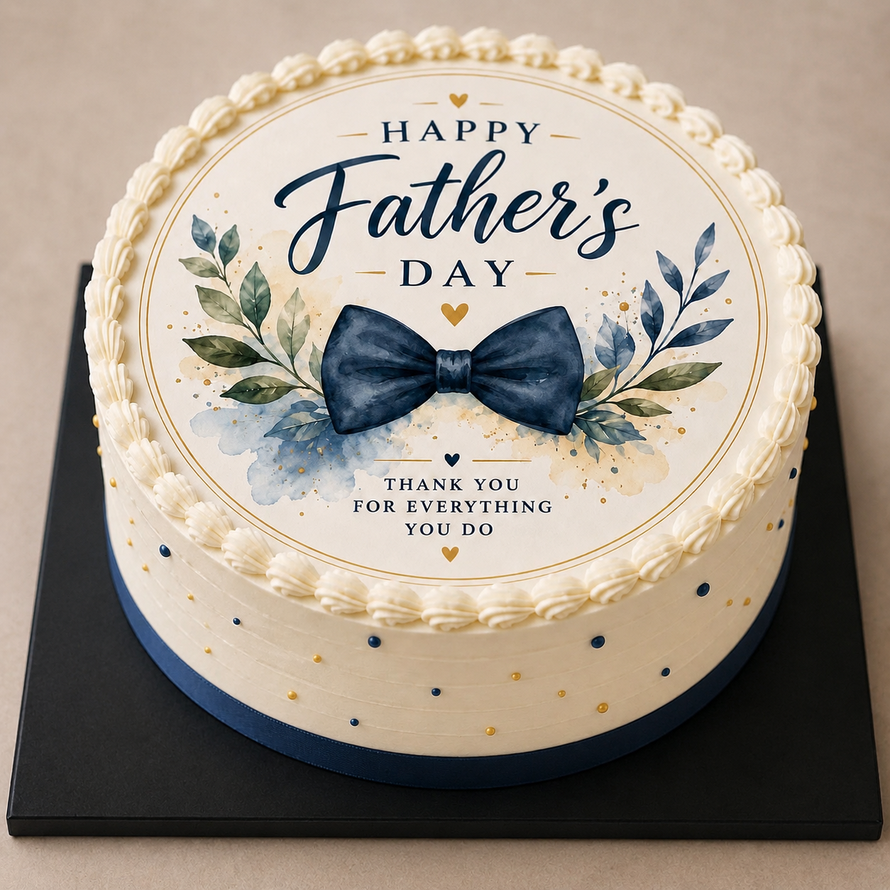 Elegant Father's Day Bow Picture Cake