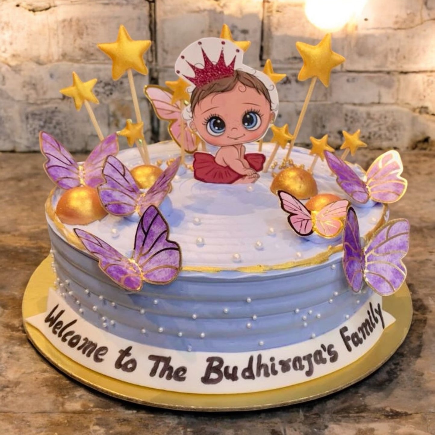 Butterfly Welcome Baby Cake