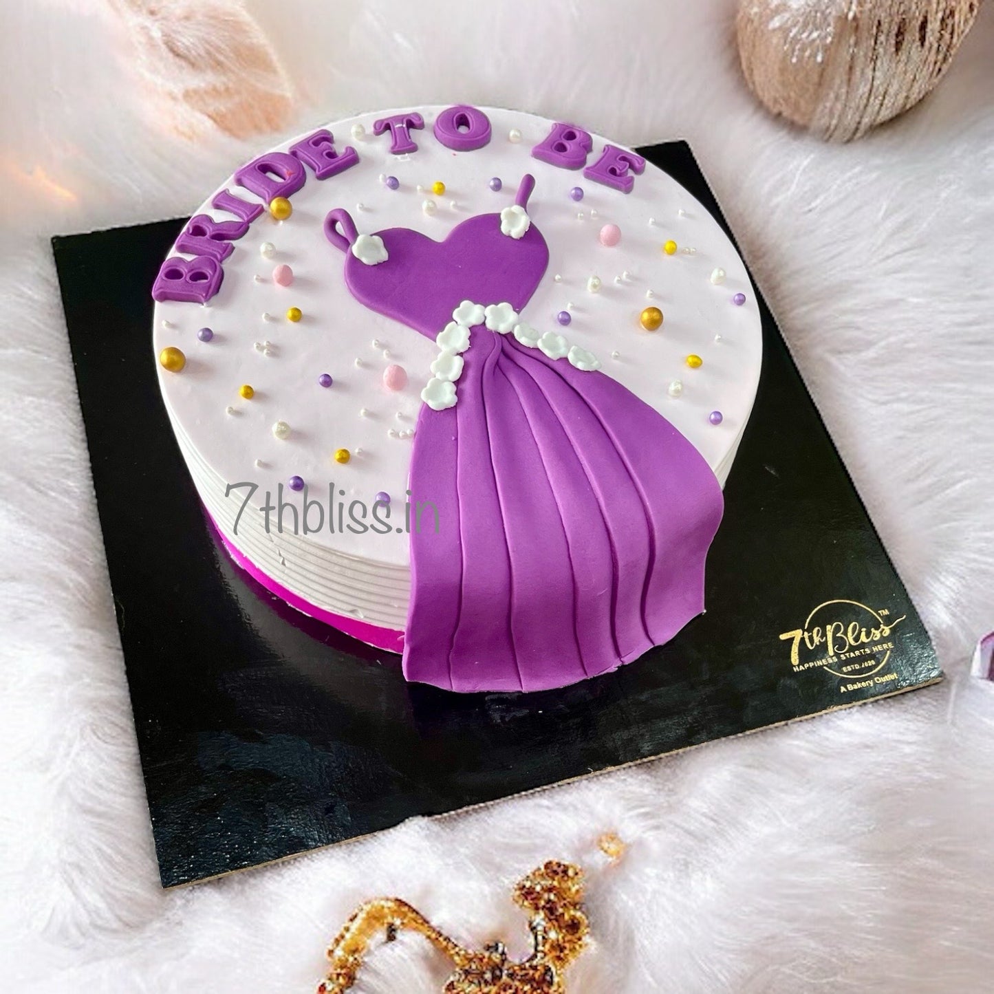 Purple Gown Bride To Be Cake