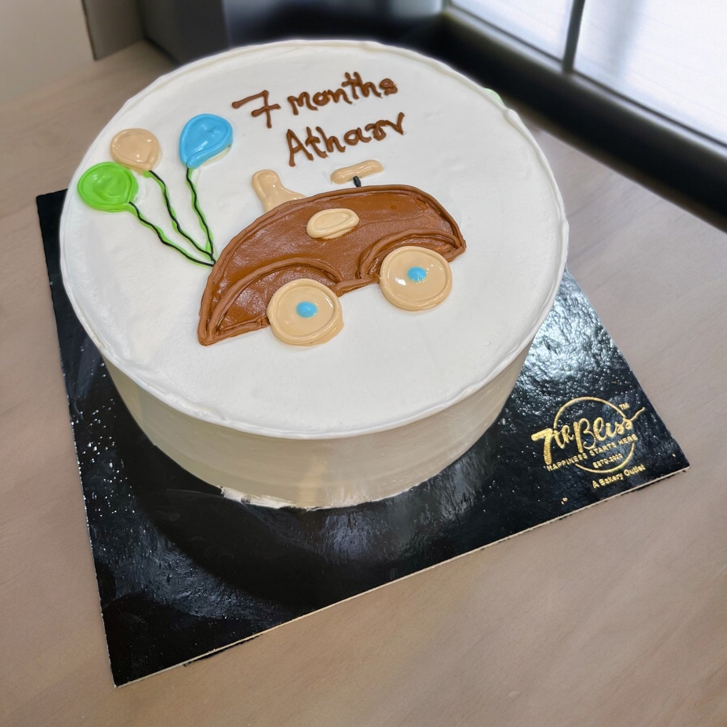 Brown Car 7 Months Cake