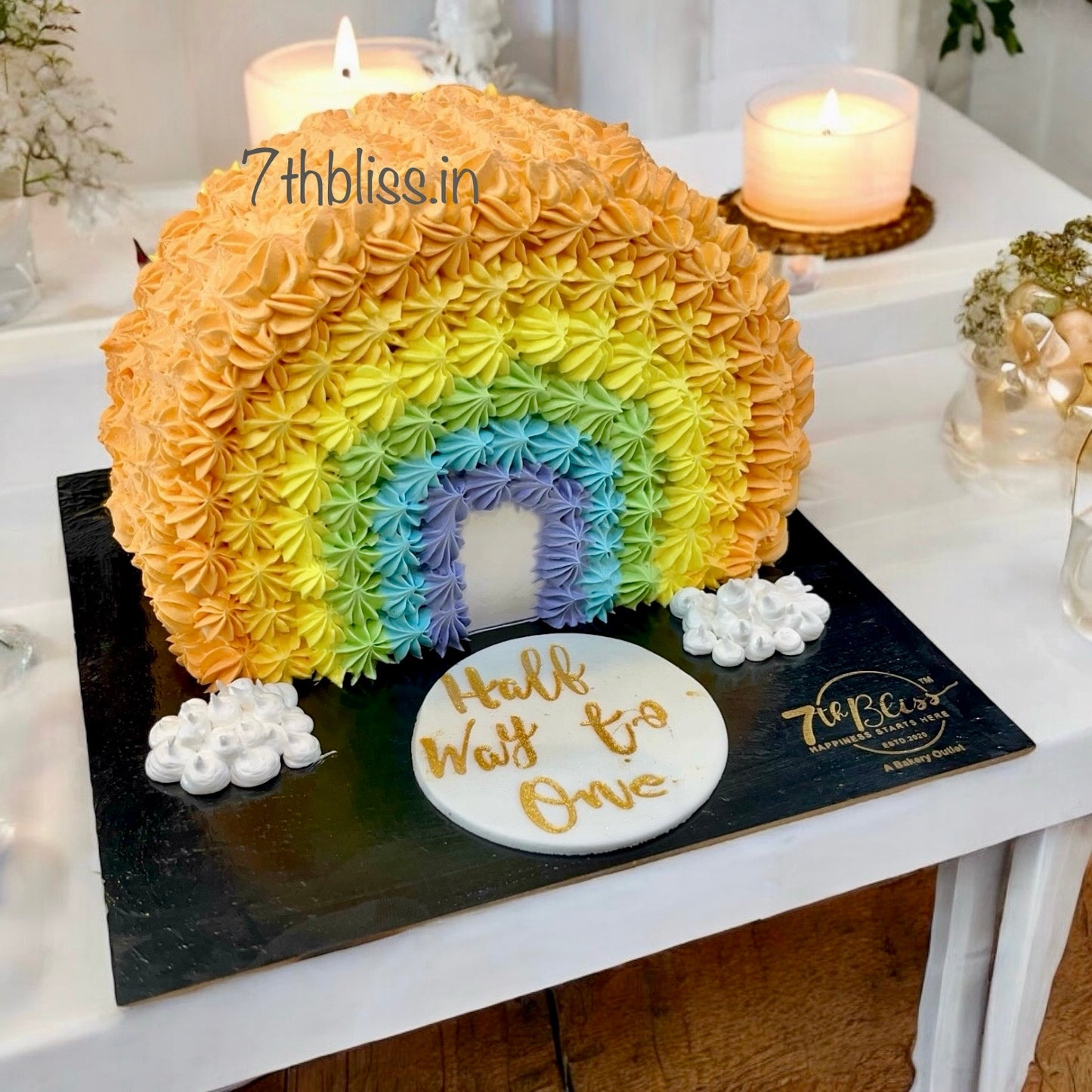 Rainbow Half Way to One Cake