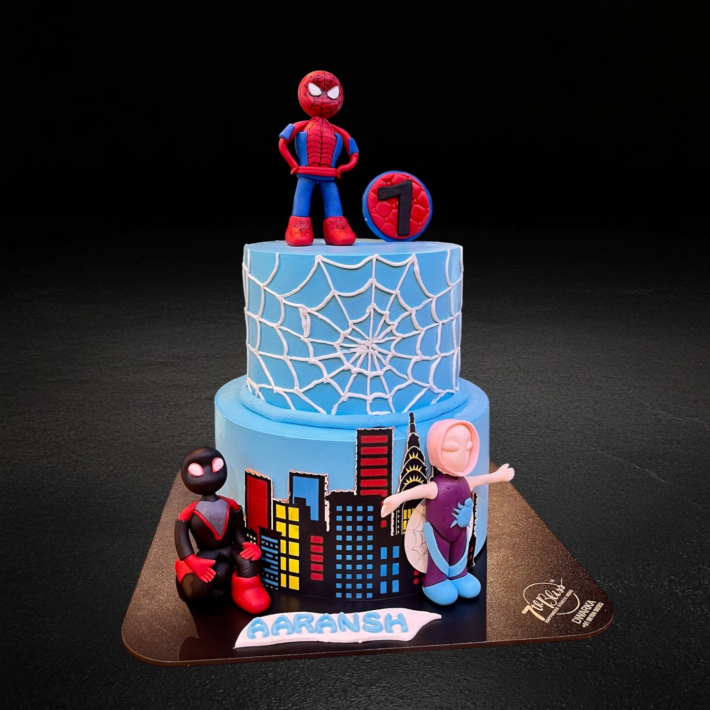 Spider-Verse 2-Tier Birthday Cake