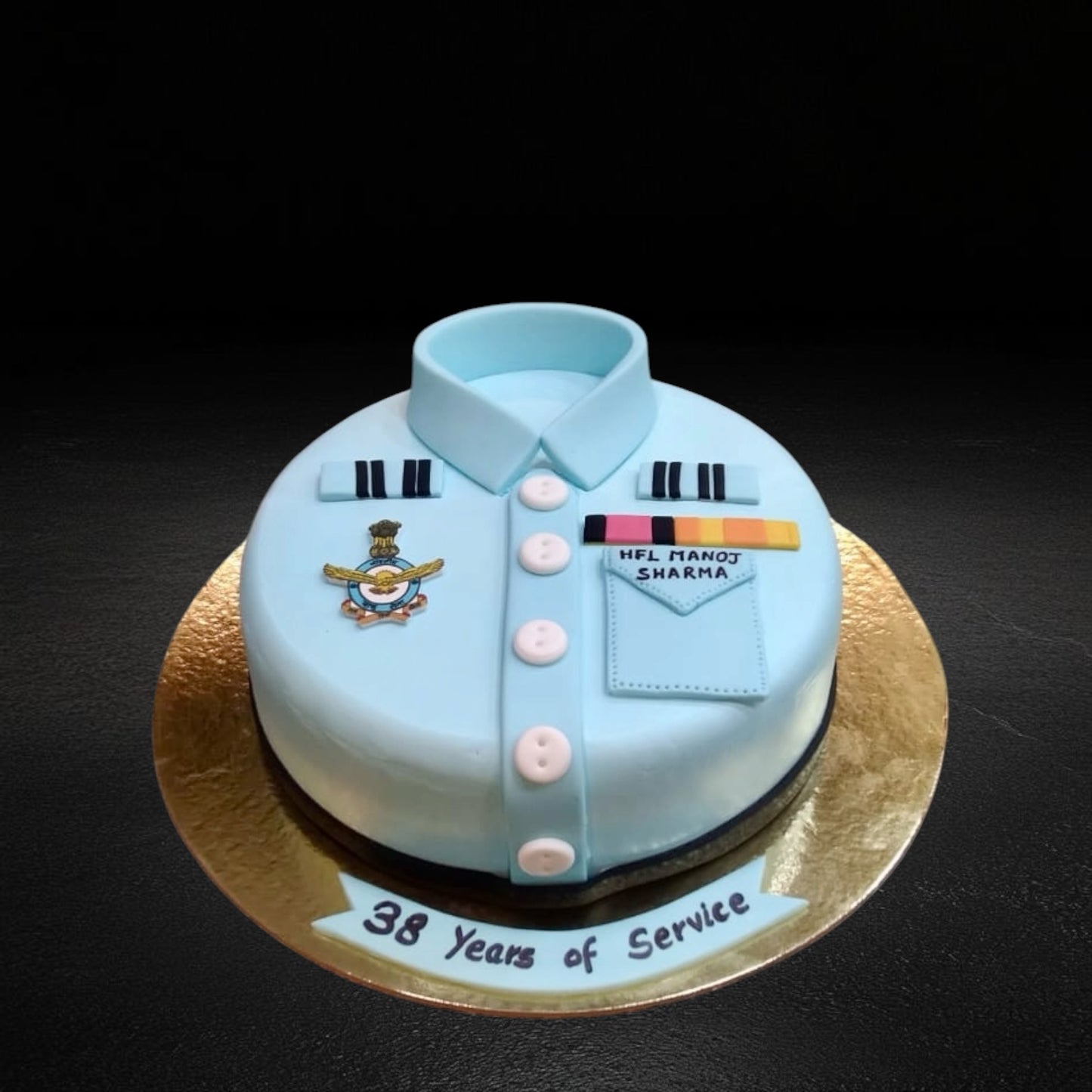 Indian Air Force Uniform Shirt Retirement Cake