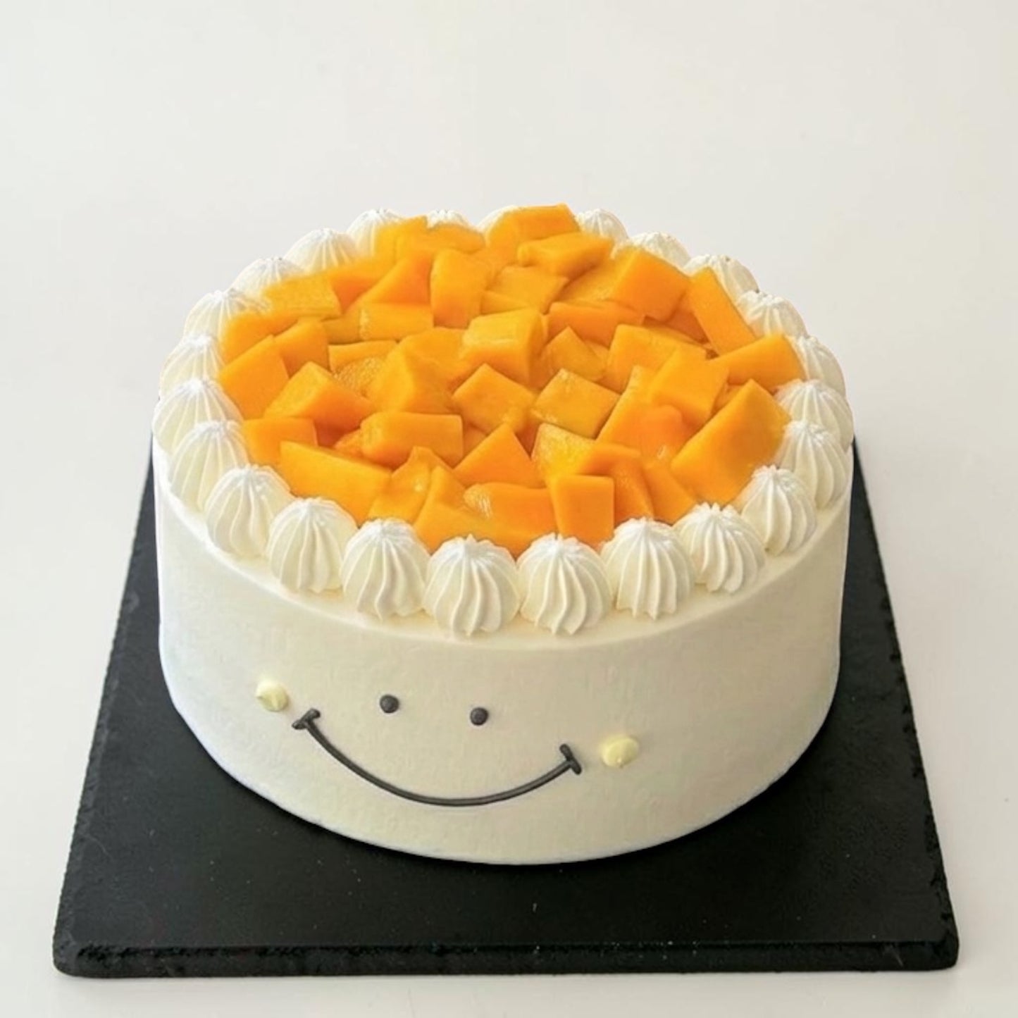 Fresh Mango Smiley Cake