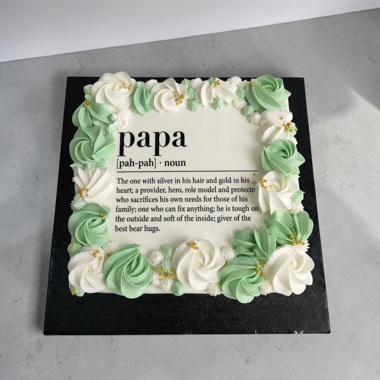 Dictionary Style Father’s Day Picture Cake