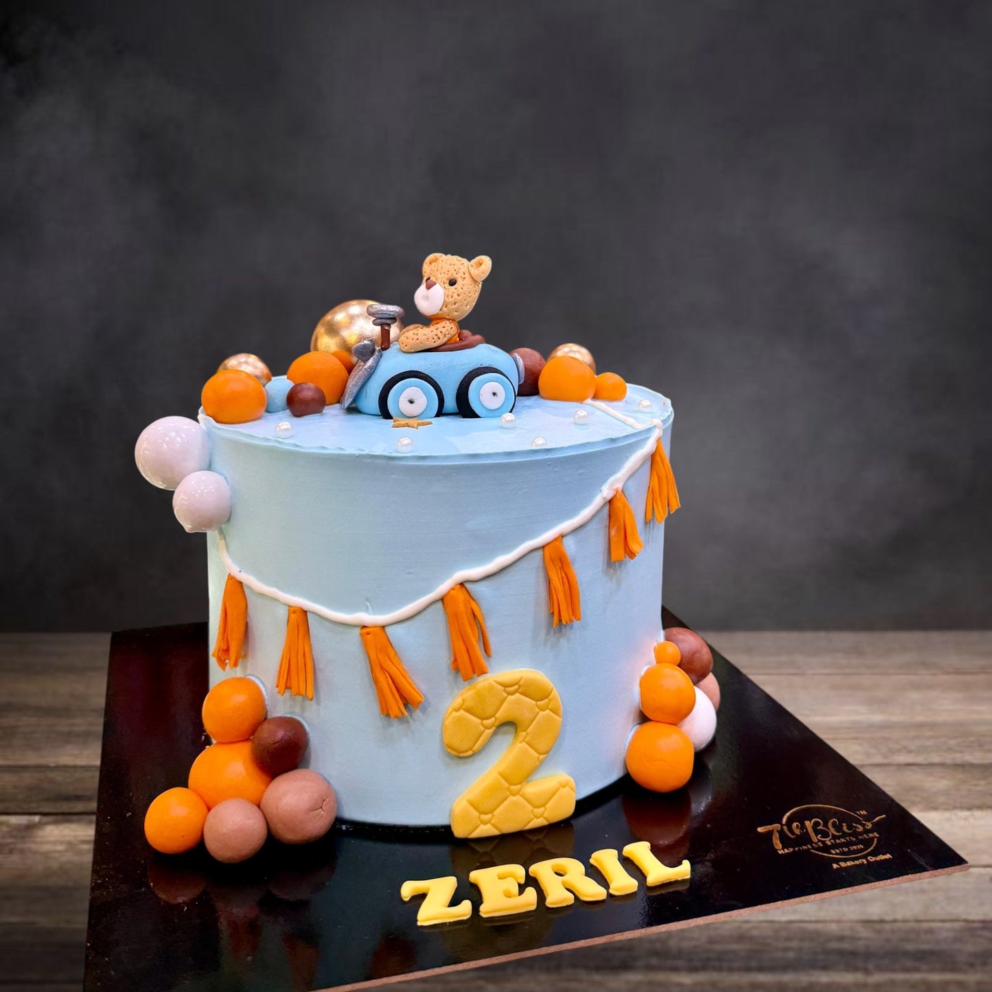 Teddy Bear Car 2nd Birthday Cake