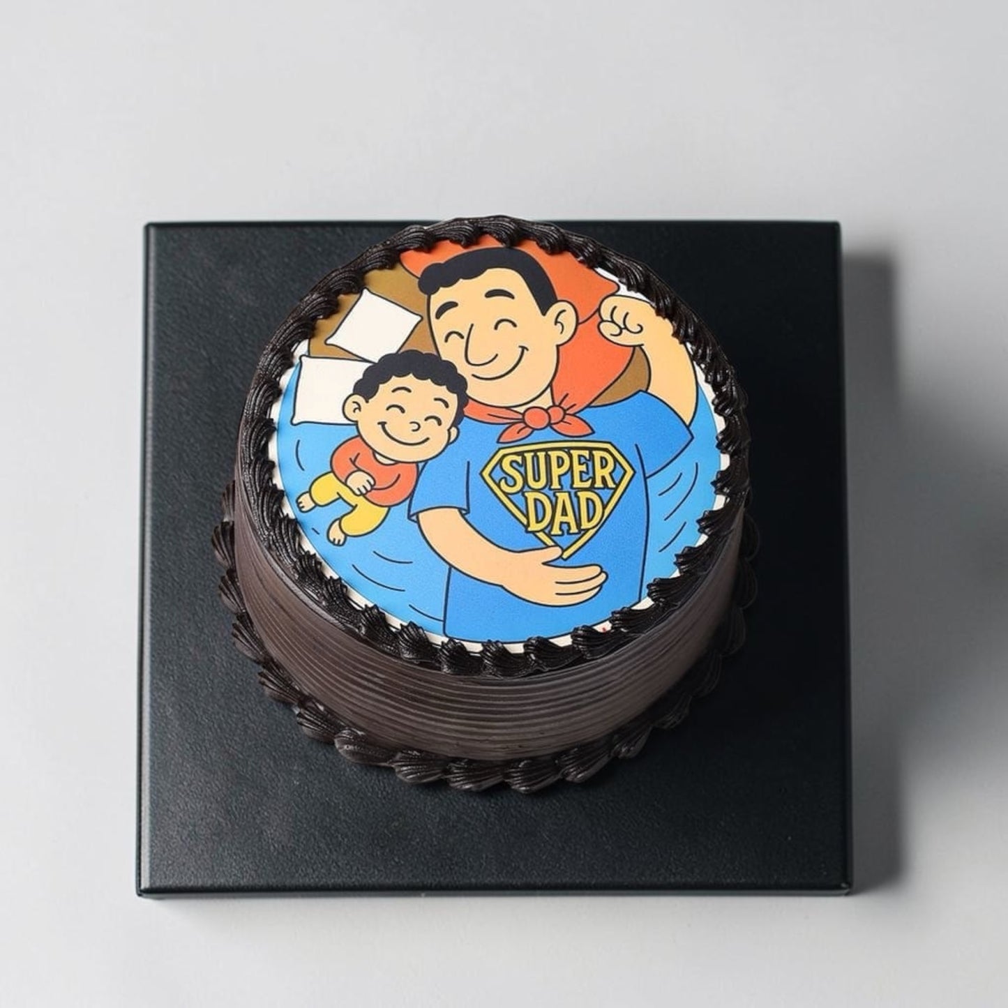 Super Dad Cartoon Photo Cake