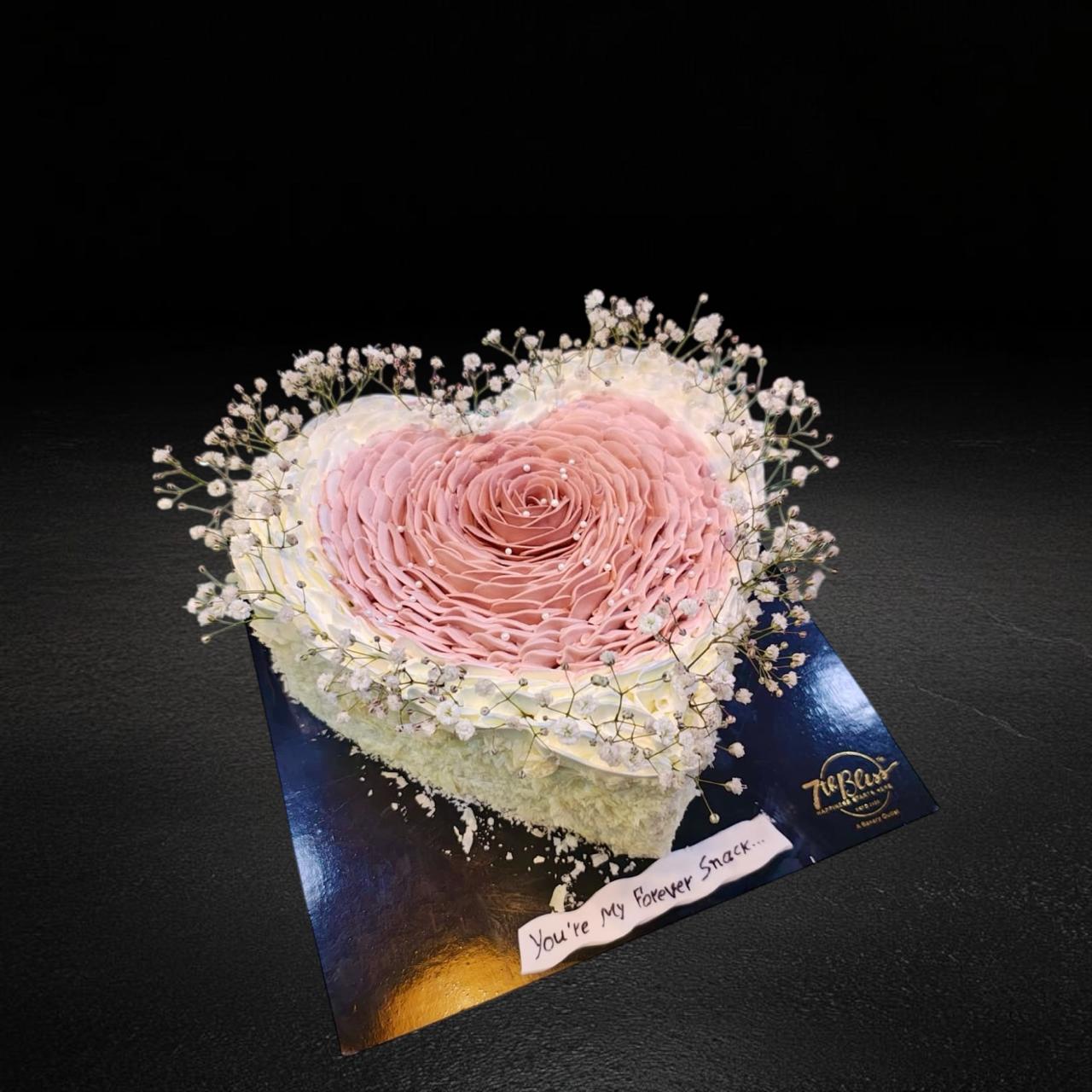 Blush Rose Heart Cake
