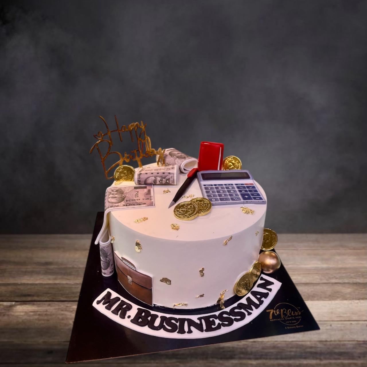 Mr. Businessman Theme Cake