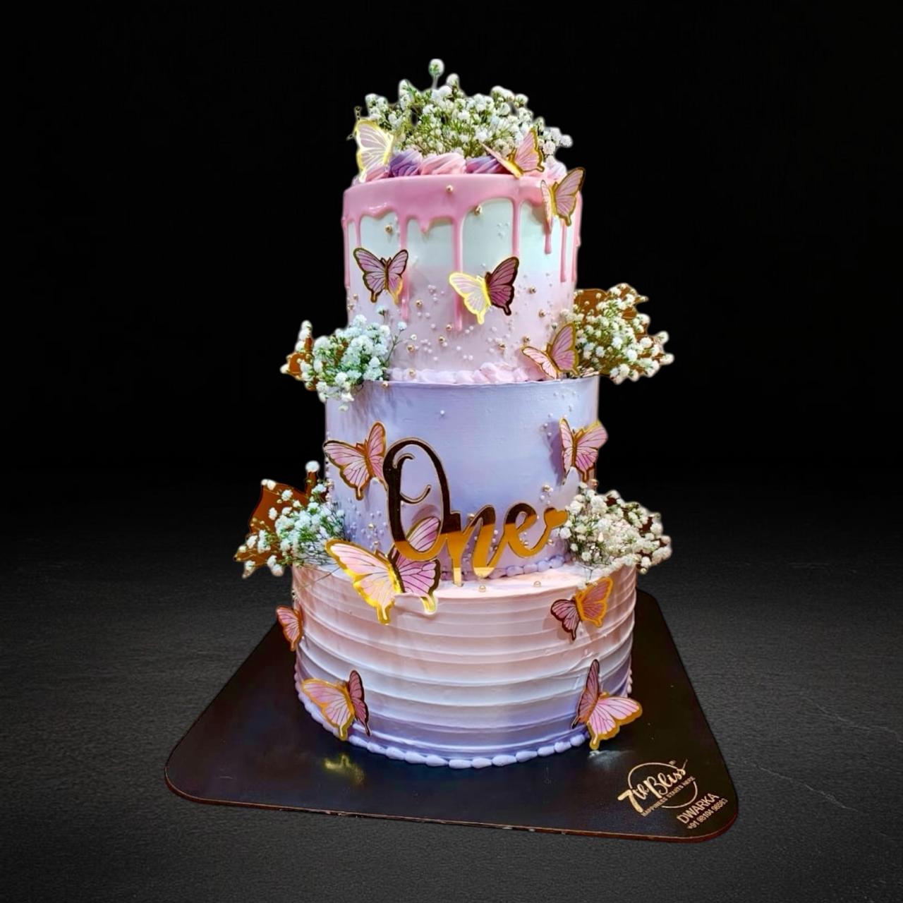 Butterfly Bliss 1st Birthday Cake