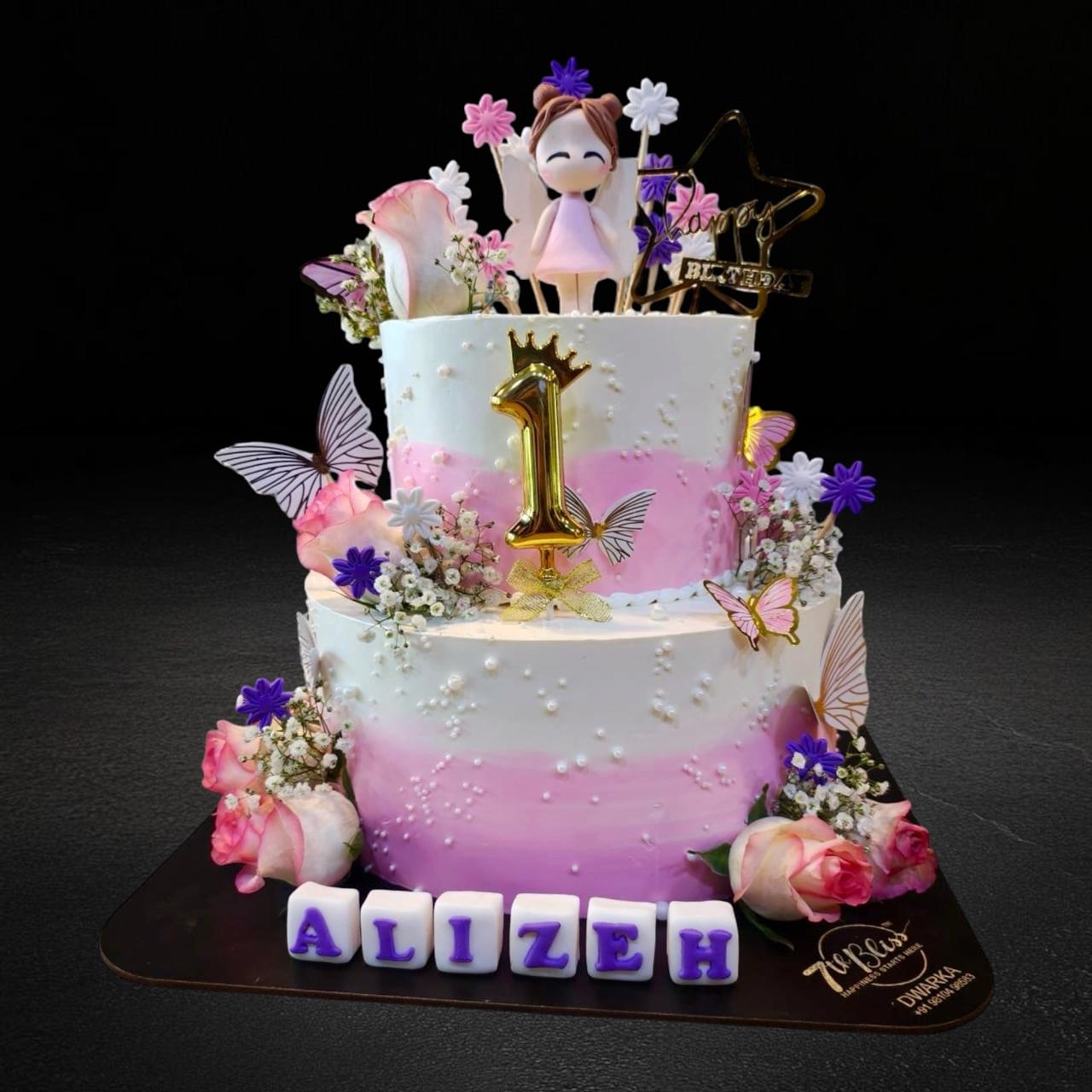 Fairy Princess 1st Birthday Tier Cake