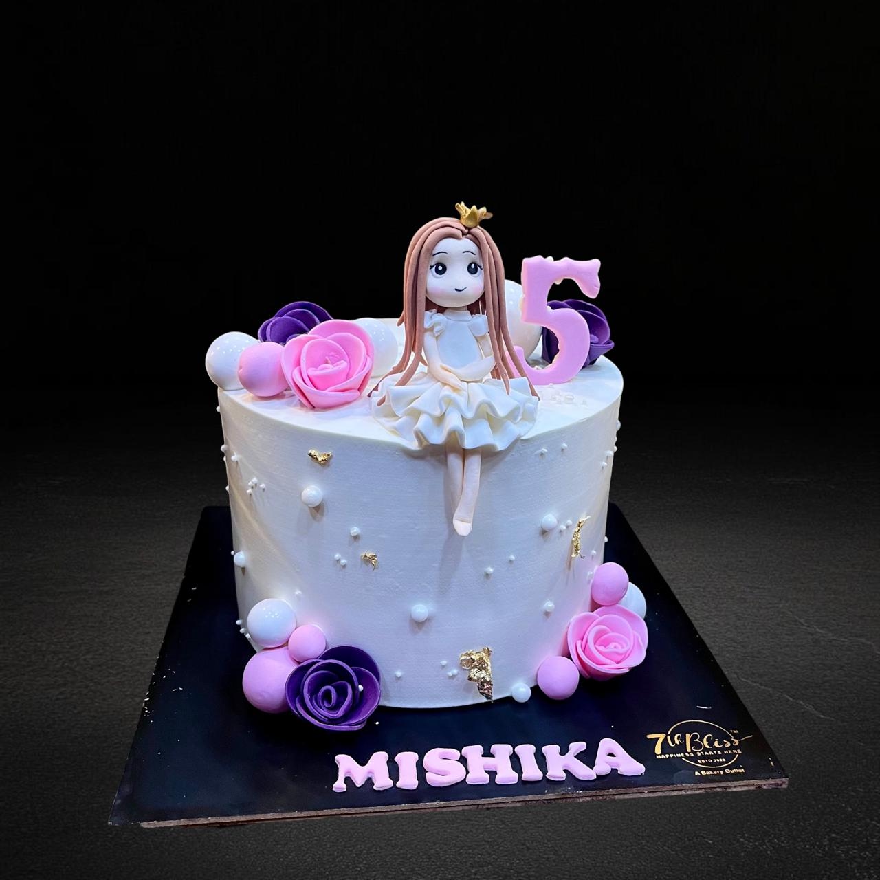 Pink & Purple Princess Doll Birthday Cake
