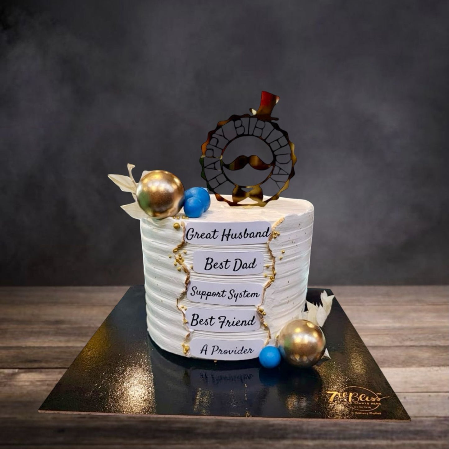 Appreciation Message Birthday Cake for Husband & Dad