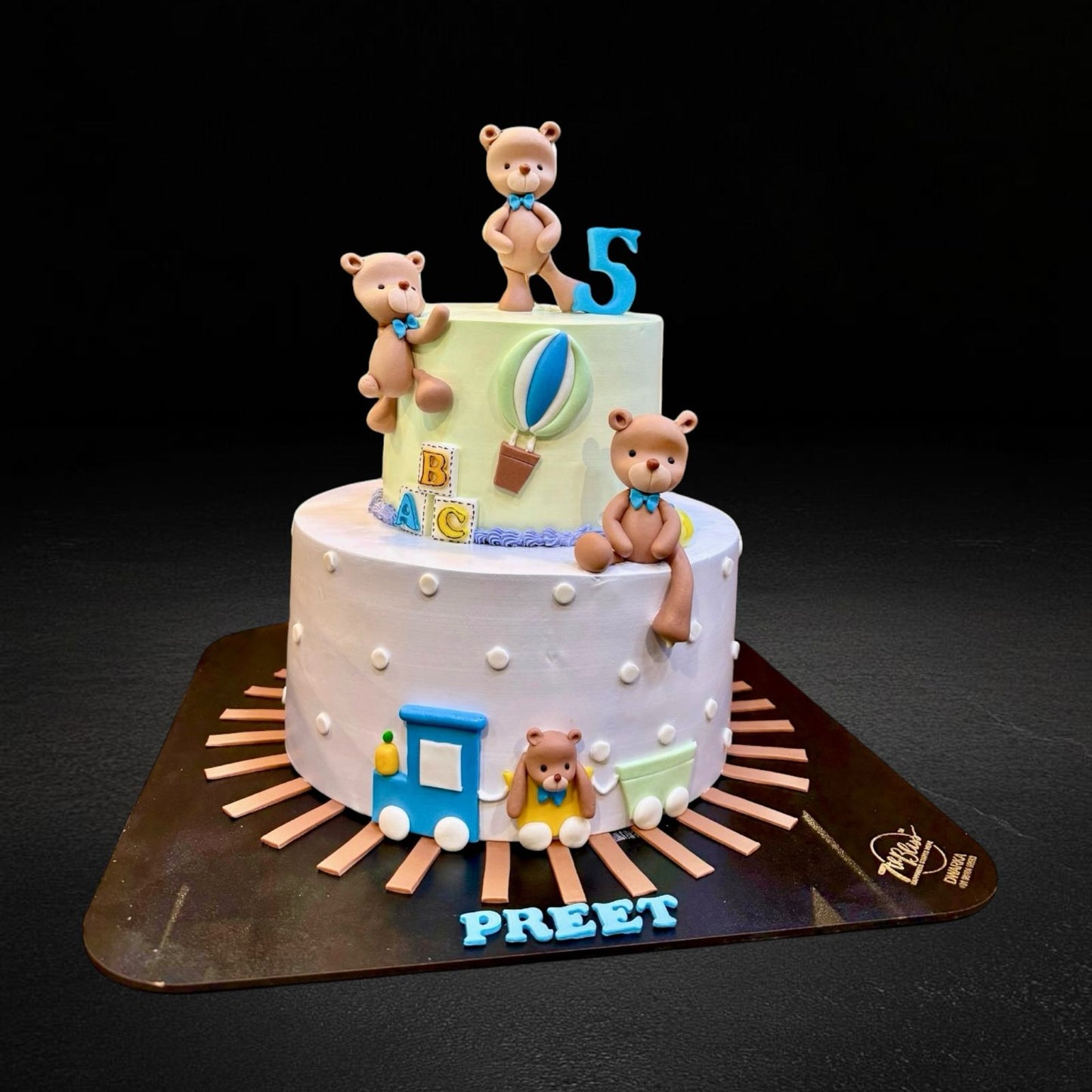 Teddy Bear Train Track Cake