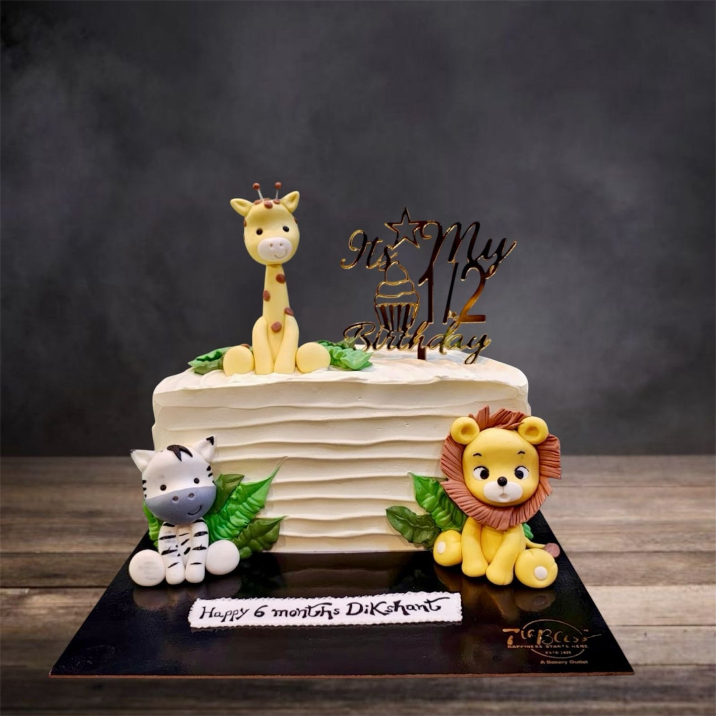 Half Birthday Jungle Theme Cake