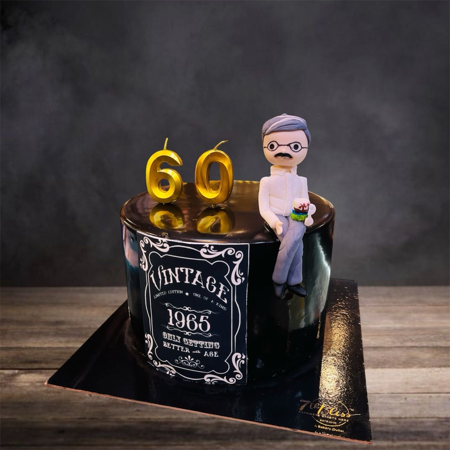 Vintage 1965 Whiskey Label 60th Cake