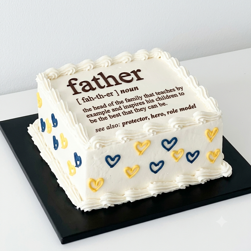 Dictionary Style Father Definition Picture Cake