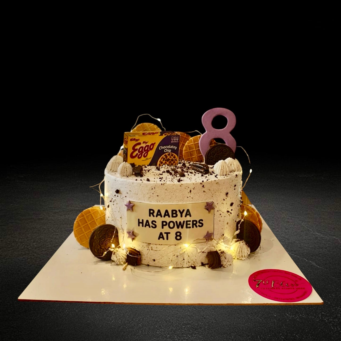 Eggo Waffle Cookie 8th Birthday Cake