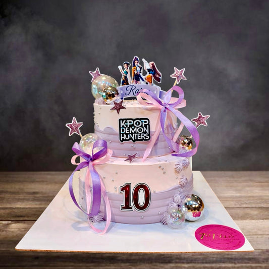 K-Pop Demon Hunters 10th Birthday 2-tier Cake