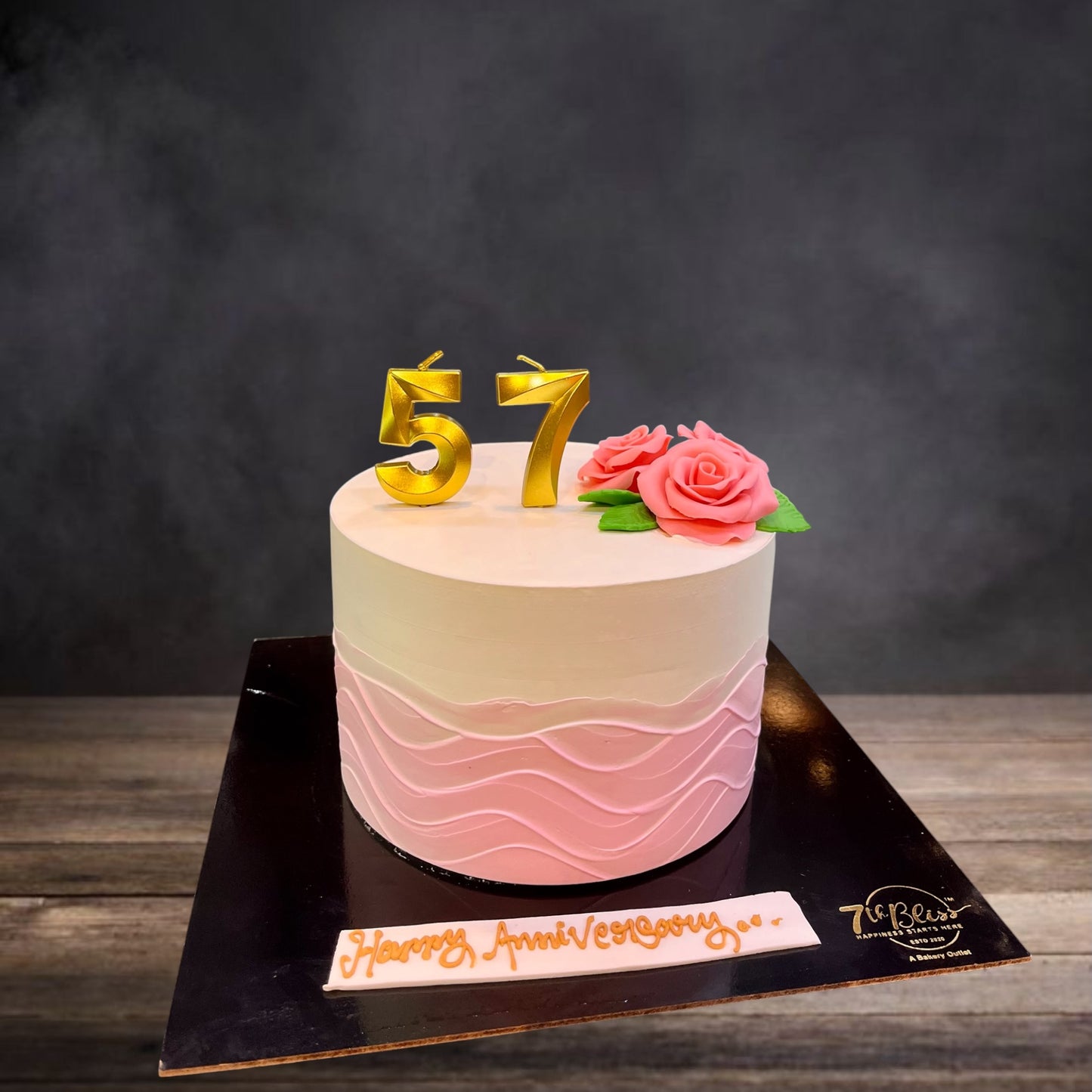 Pink Wave 57th Anniversary Cake