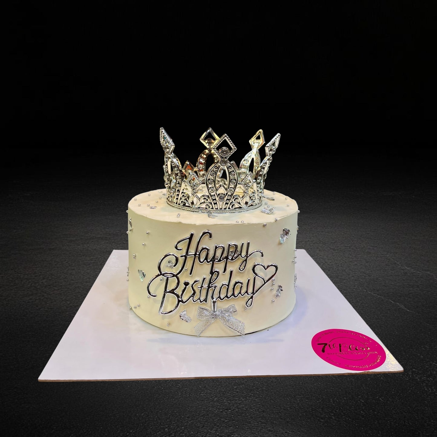 Silver Crown Birthday Cake