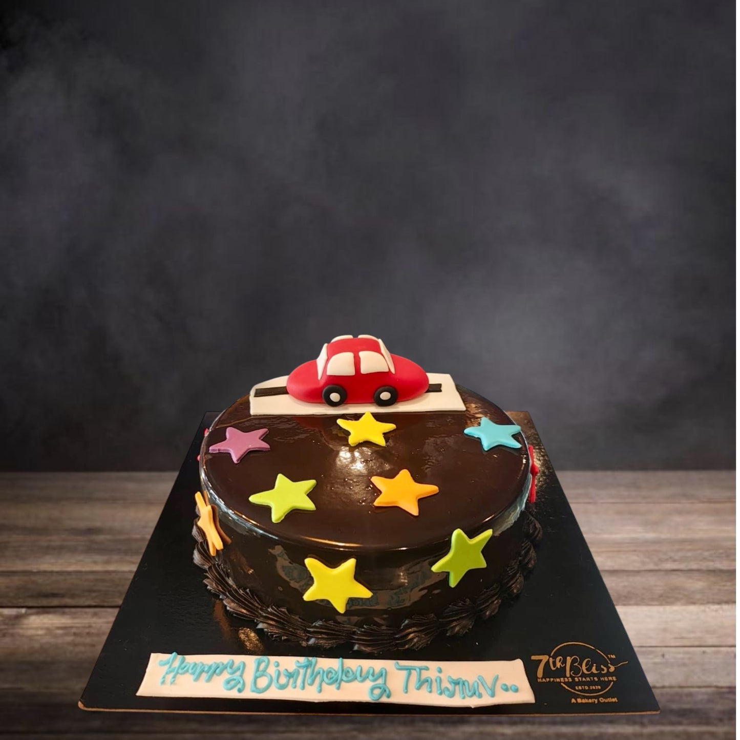 Red Car Chocolate Cake with Stars