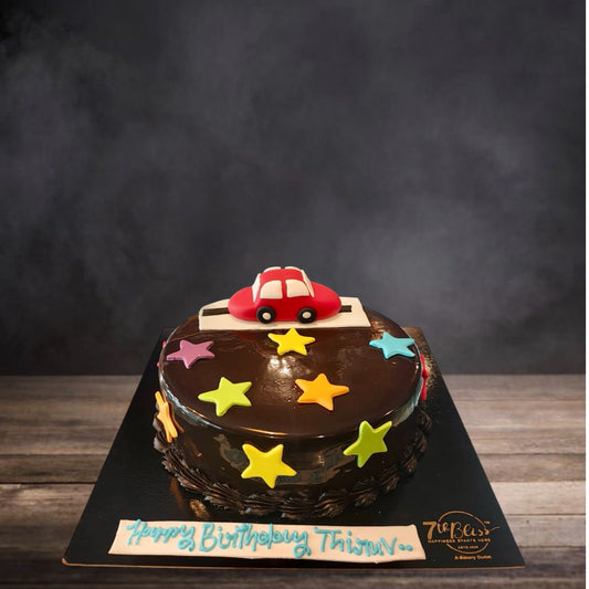 Red Car Chocolate Cake with Stars