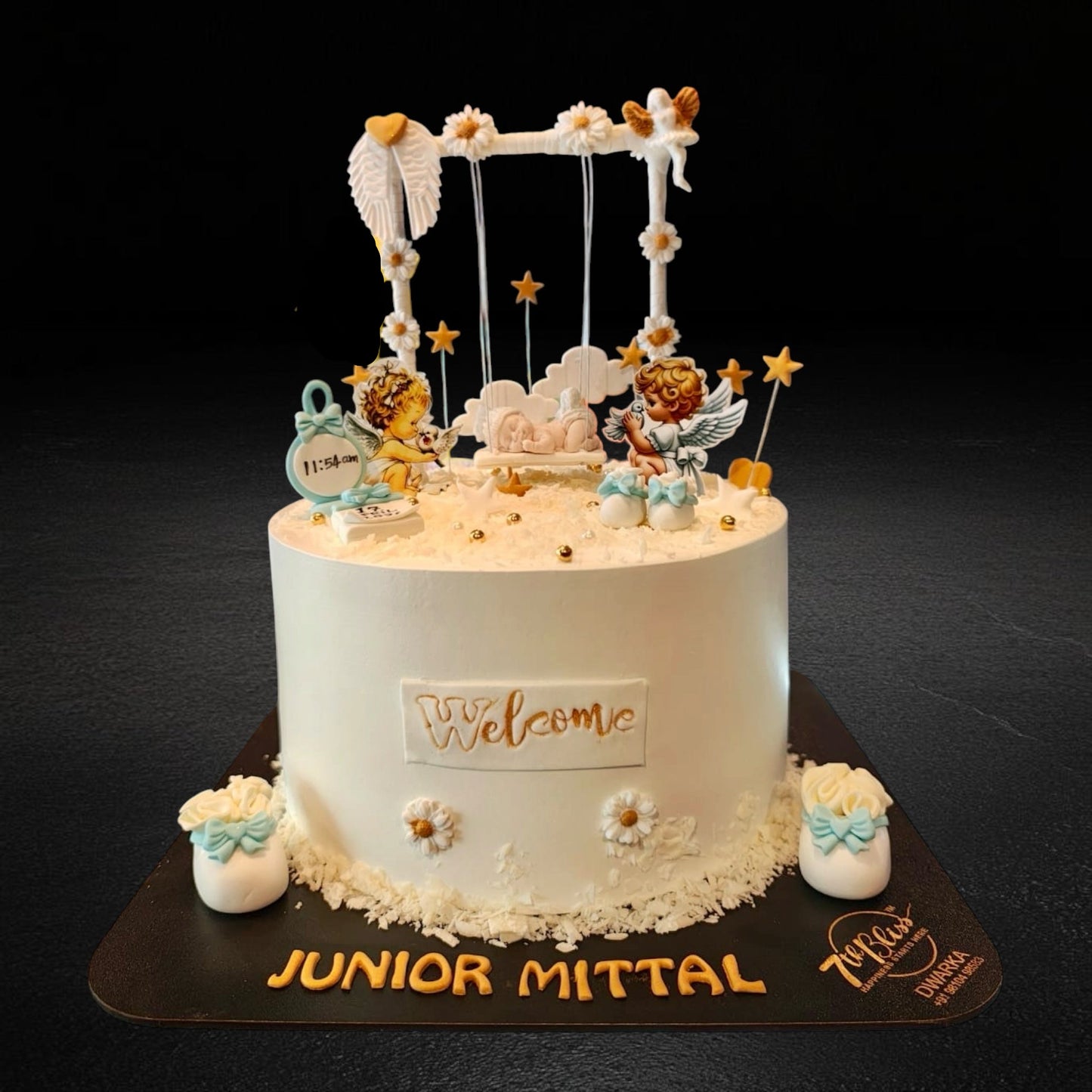 Angel Swing Welcome Baby Cake