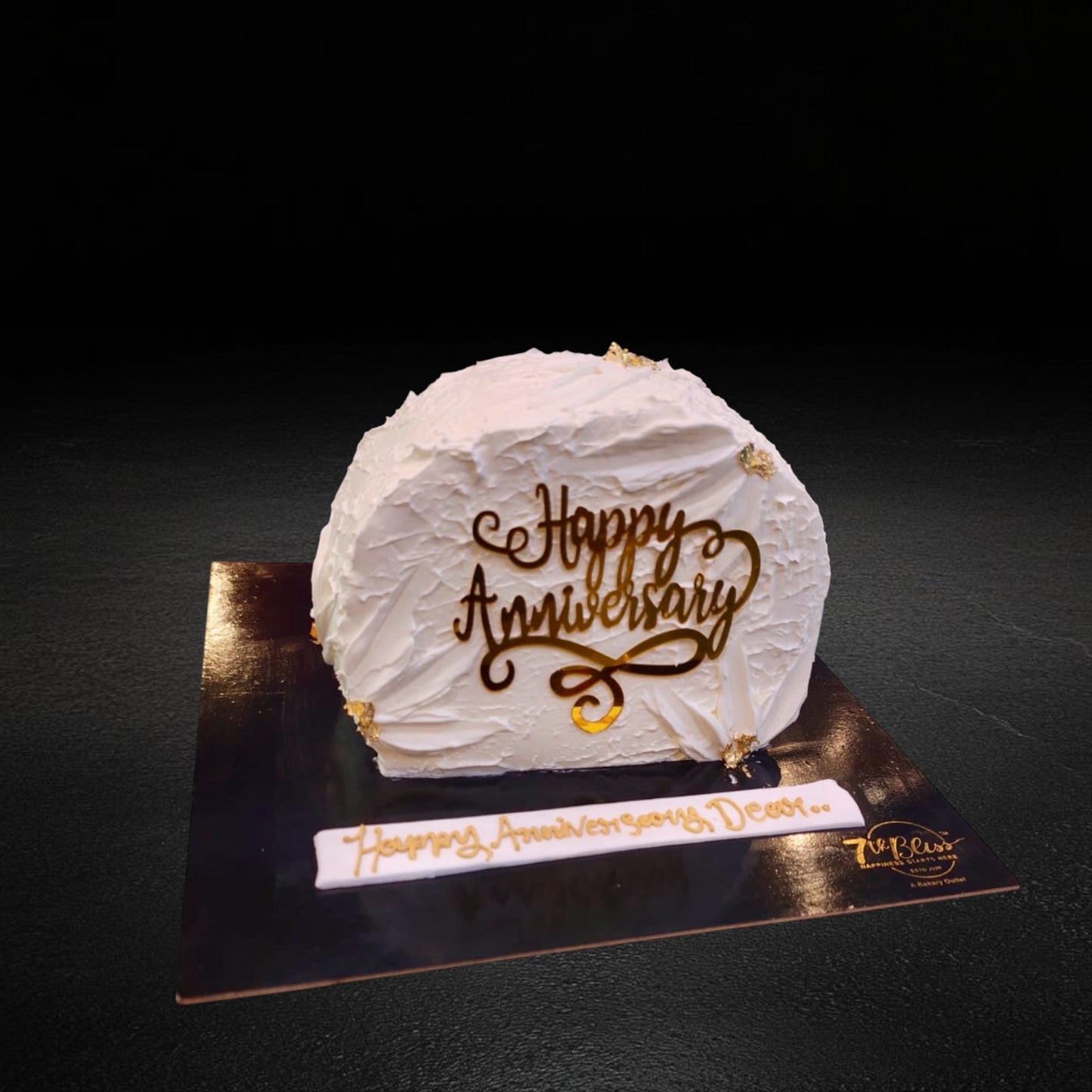 Top Forward White Anniversary Textured Cake