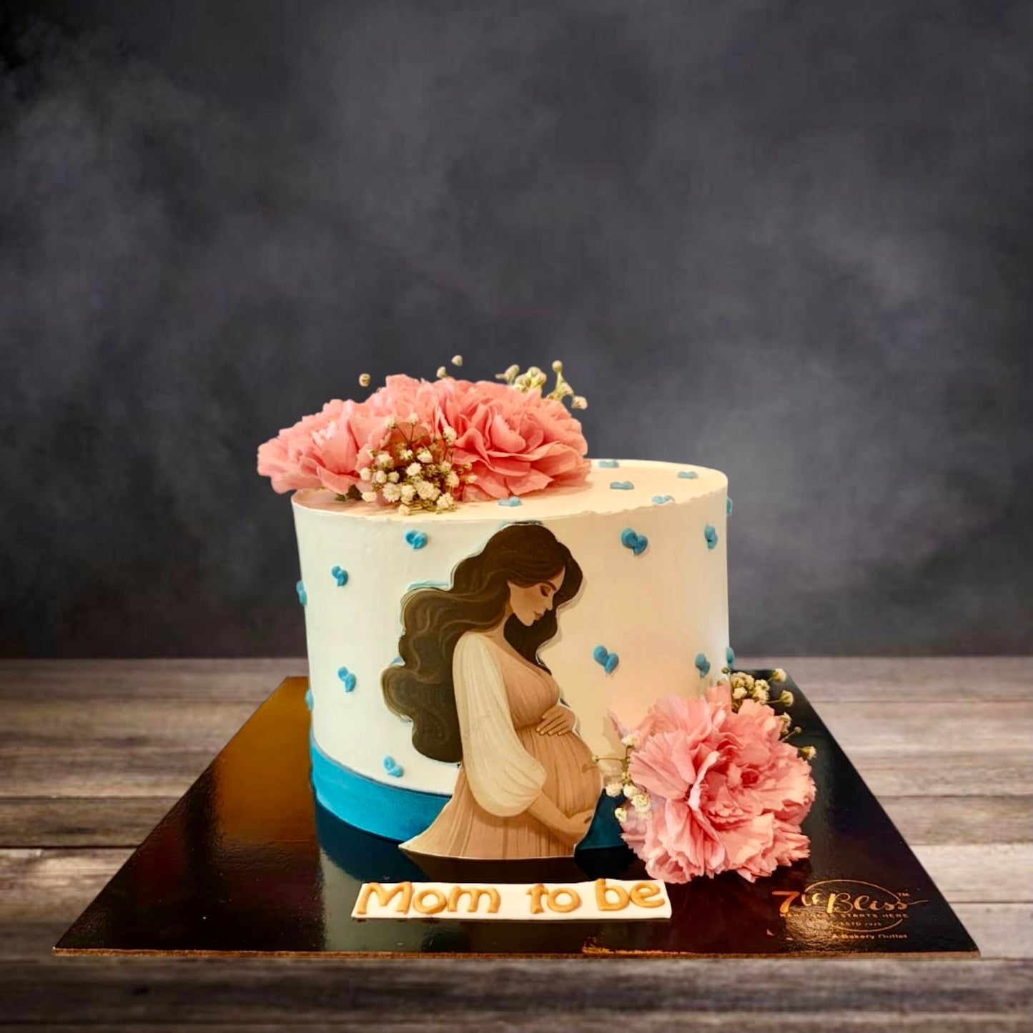 Mom to Be Silhouette Cake