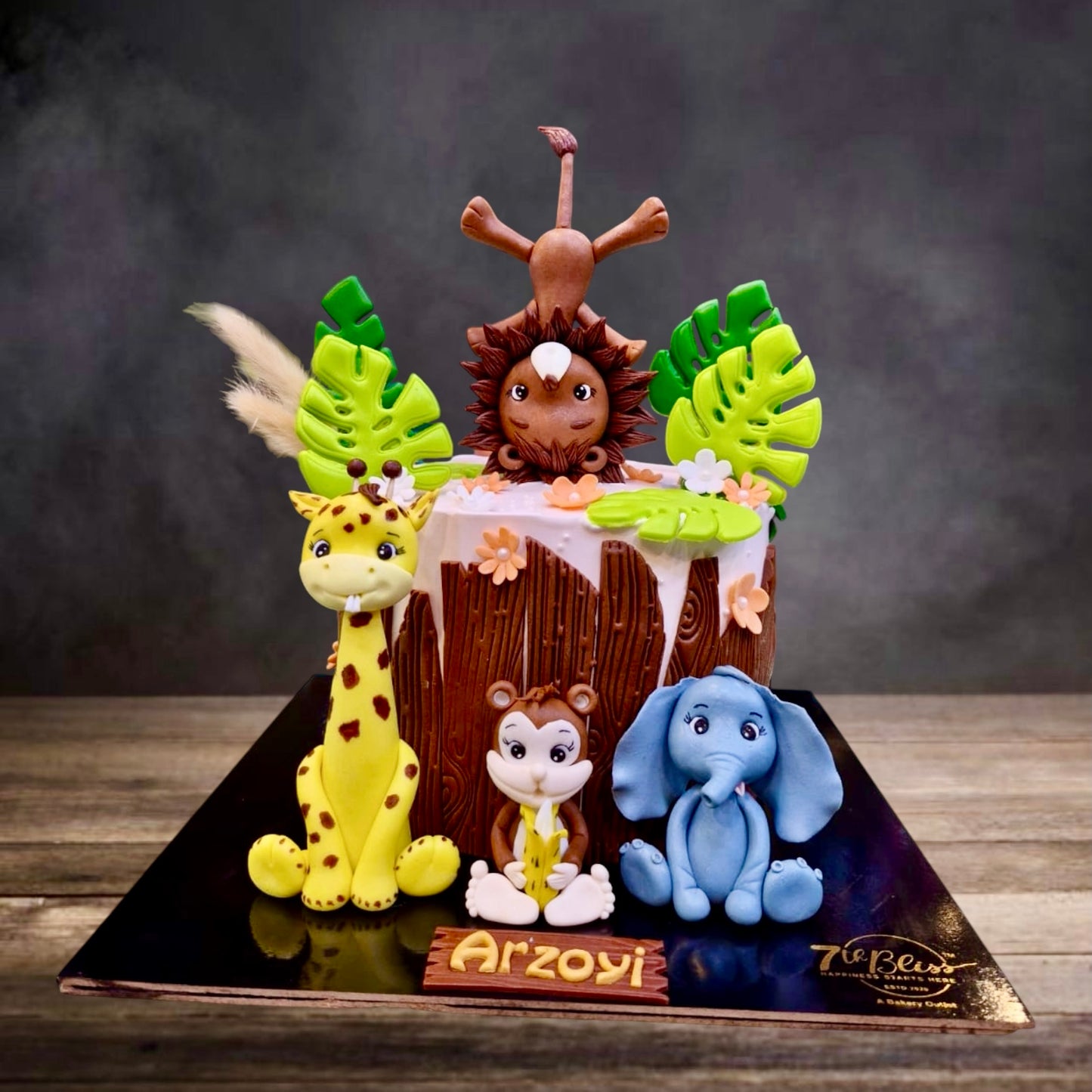 Headstand Lion Tree Stump Jungle Cake