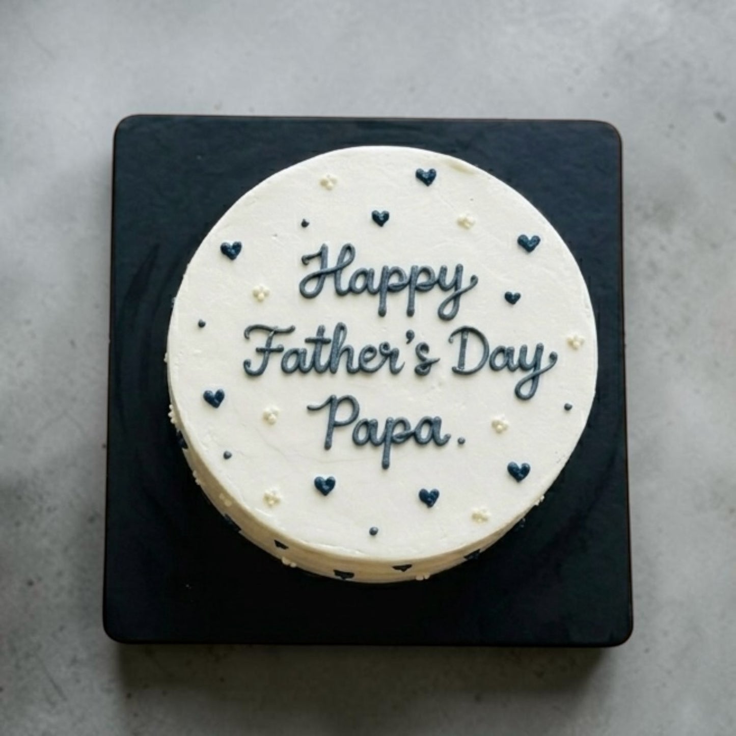 Navy Heart Sprinkle Father's Day Cake