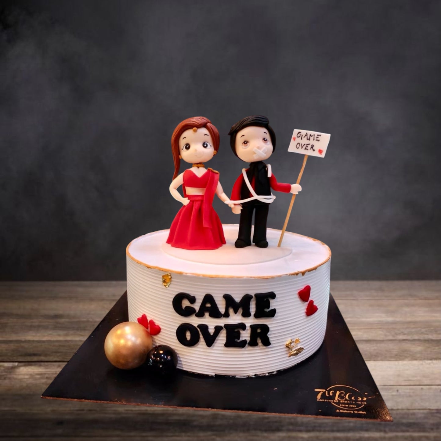 Tied Up Groom ‘Game over’ Bachelor Party Cake