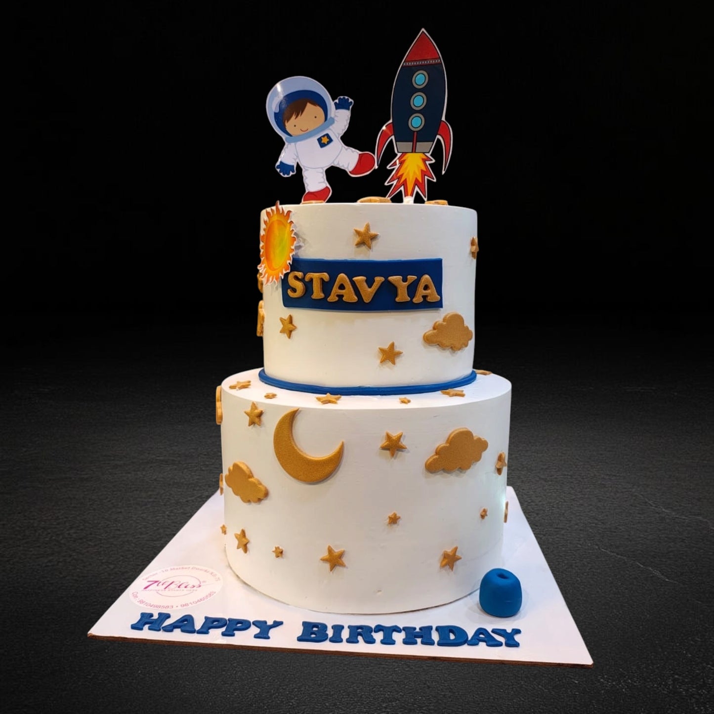 Astronaut Rocket Space 2-tier Cake