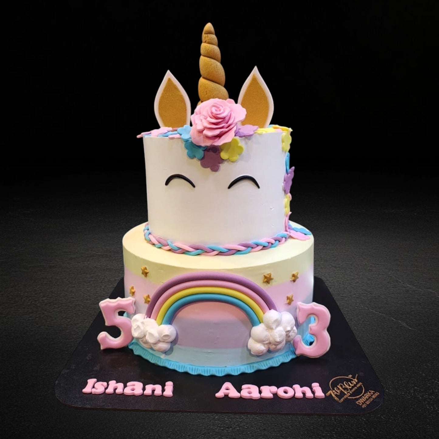 Unicorn Rainbow 2-Tier Cake