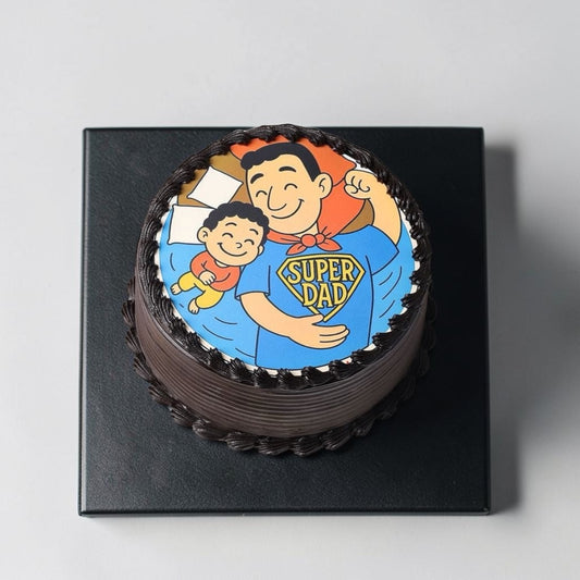 Super Dad Cartoon Photo Cake