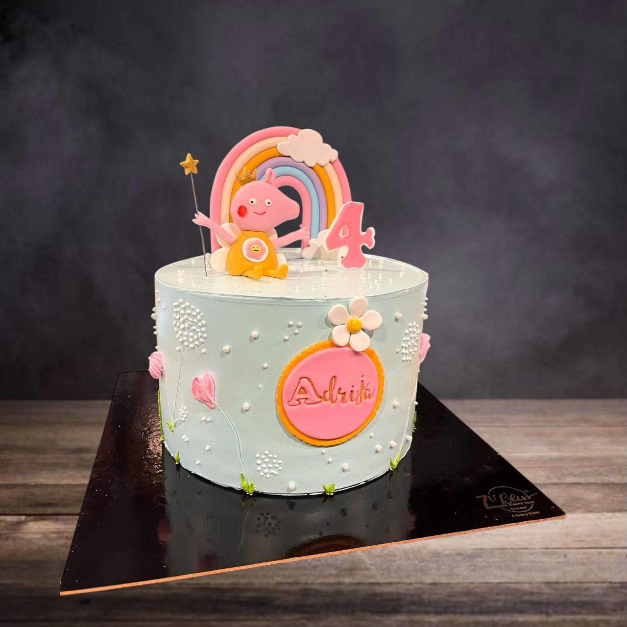 Peppa Pig Rainbow Birthday Cake