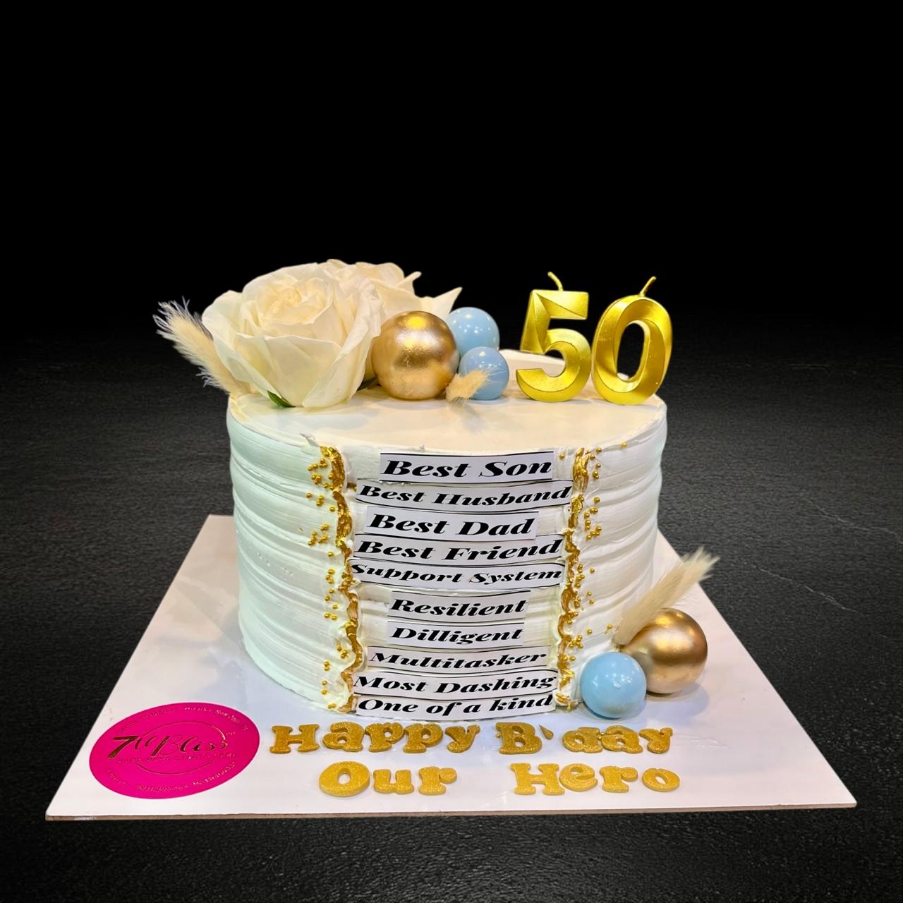 50th Birthday Fault Line Cake for Him