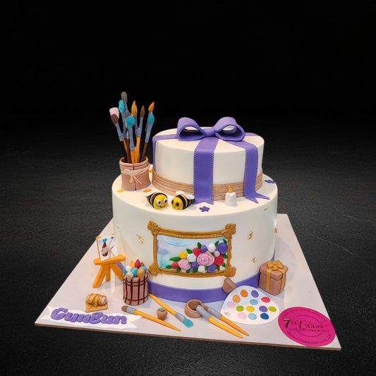 Art Theme Birthday Tier Cake