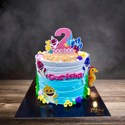 Baby Shark 2nd Birthday Cake