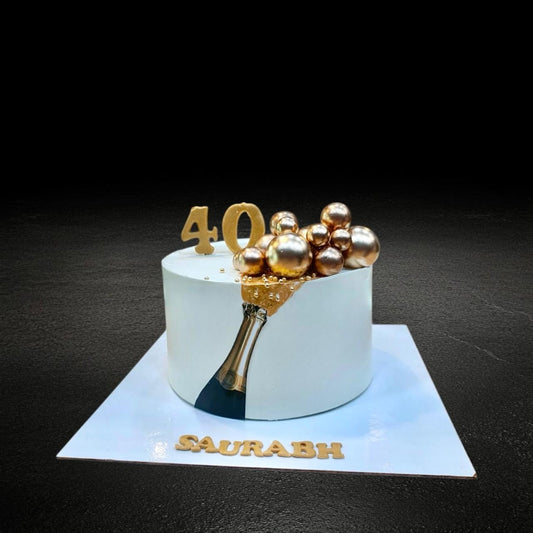 Champagne Pop 40th Birthday Cake
