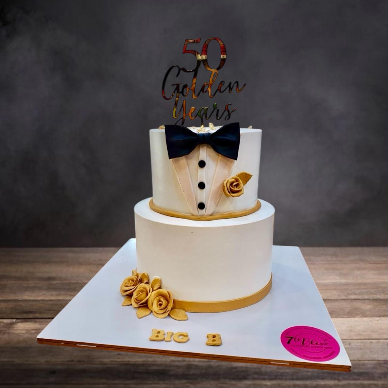 Golden Years Gentleman Tuxedo Cake