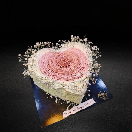 Blush Rose Heart Cake