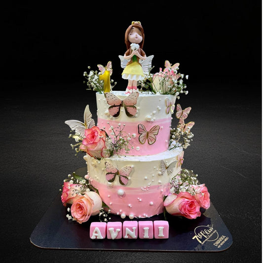 Butterfly Garden First Birthday Cake