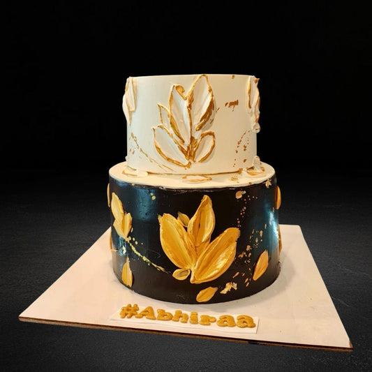 Luxury Black & Golden Tier Cake