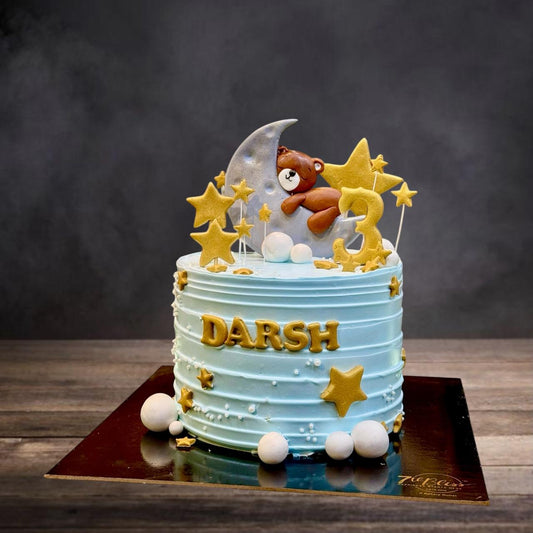 Teddy on Moon & Stars Cake