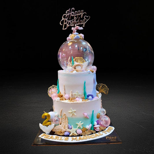 Enchanted Mermaid Seashell Bowl Tier Cake