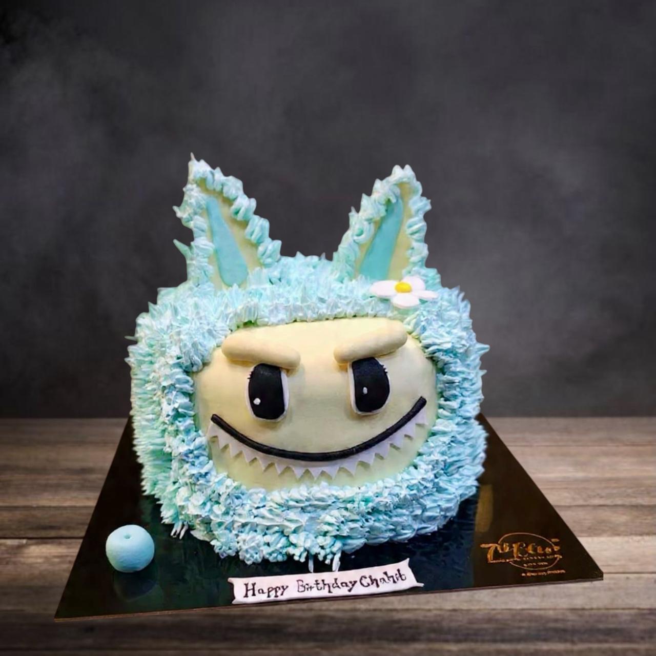 Labubu Blue Furry Birthday Cake