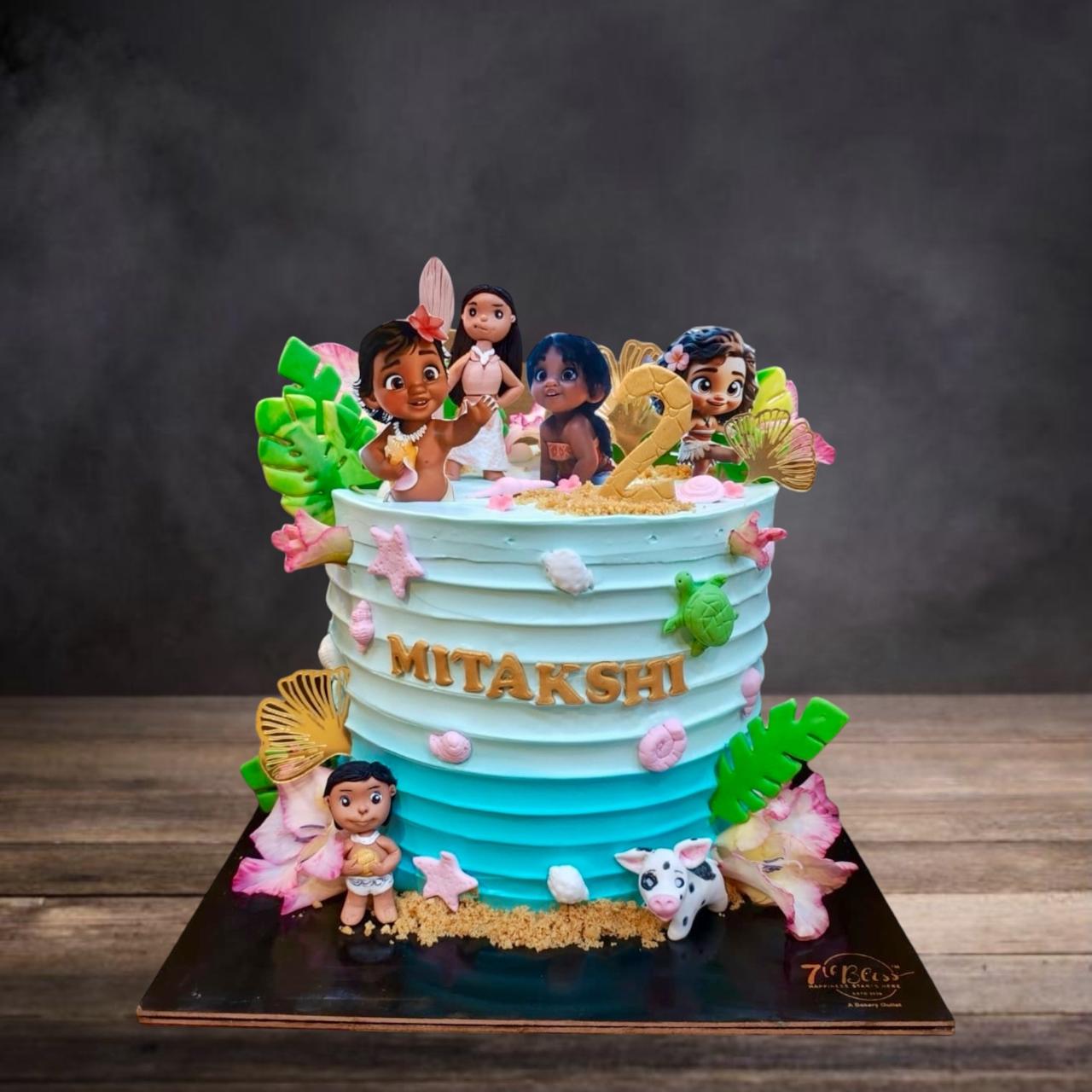 Moana Theme 2nd Birthday Cake