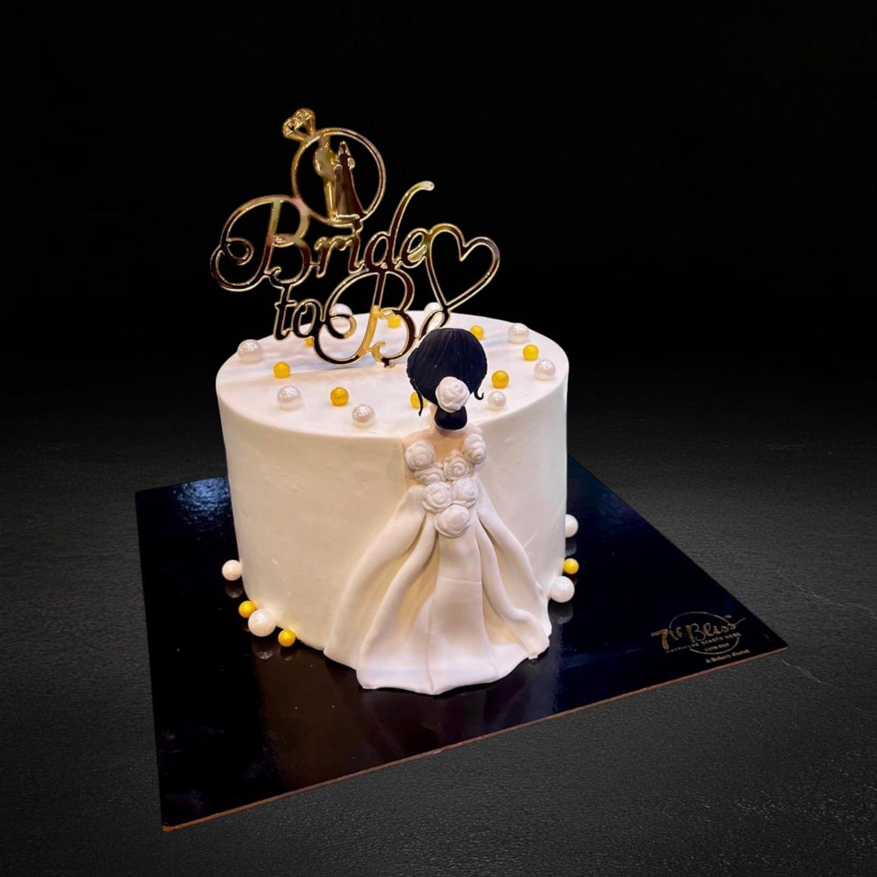 White Gown Bride to Be Cake